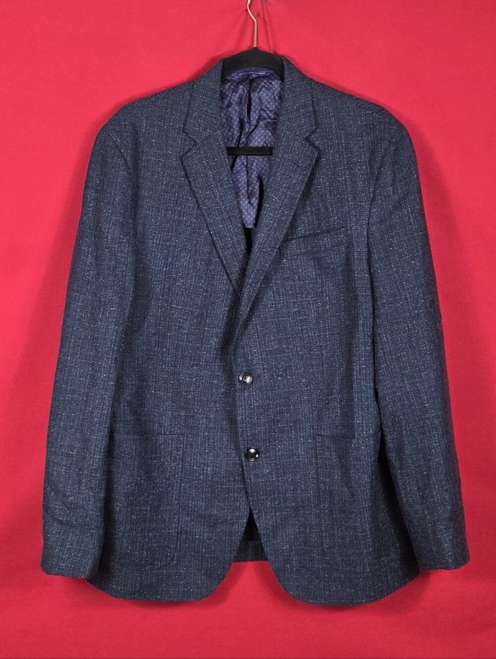 TED BAKER Endurance Blazer Wool Silk Blend Blue Mens Size‎ 42 Regular